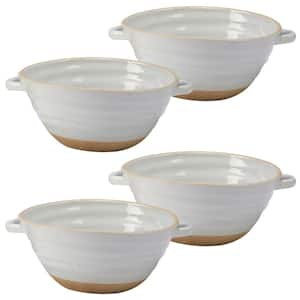 Artisan 4-Piece Traditional Cream Ceramic 28 oz. Soup/Pasta Bowl Set (Service for 4)