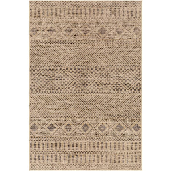 Ez Jute  Brown 9 ft. x 12 ft. Machine-Washable Rug