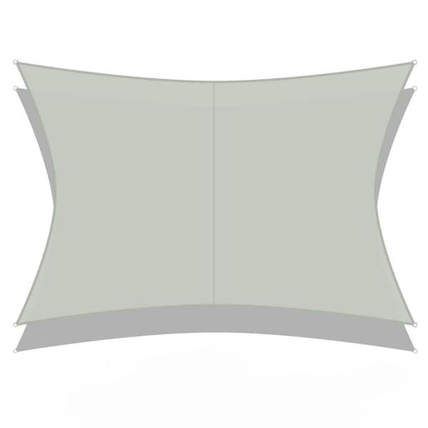 TIRAMISUBEST 6.56 ft. x 9.84 ft. Gray Rectangle Sun Shade Sail