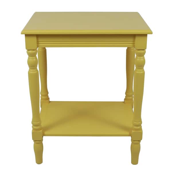 Decor Therapy Simplify 24" Wood End Table, Soft Yellow Finish