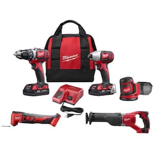 M18 18V Lithium-Ion Cordless Drill Driver/Impact Driver/Reciprocating Saw/Multi-Tool Combo Kit (4-Tool) W/ Sander