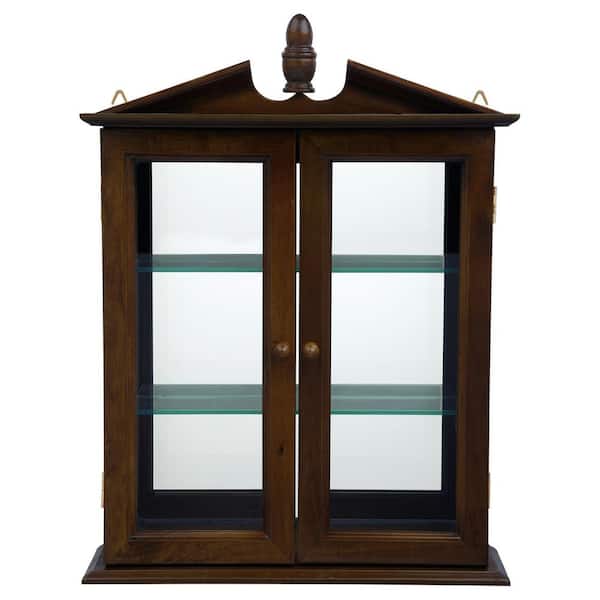 Design Toscano Amesbury Manor Brown Hardwood Wall Curio Accent Cabinet