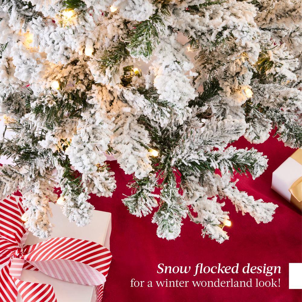 6ft White Snow-Flocked Pre-Lit Pencil Christmas Tree with PVC Branches