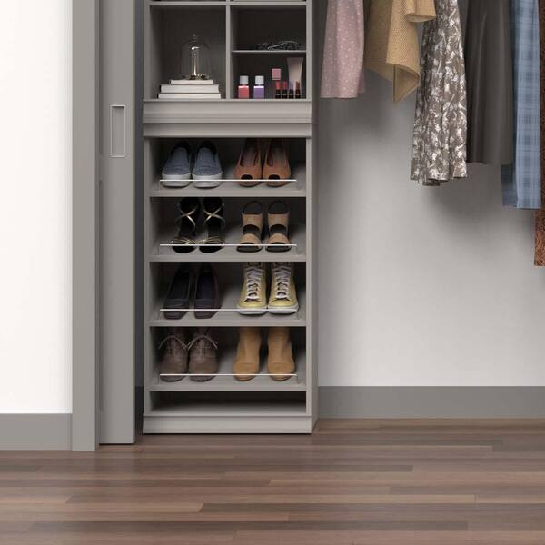 ClosetMaid 4609 21.39 in. W Smoky Taupe Modular Storage Stackable Wood Shoe Shelf Unit - 2