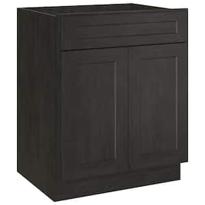 27 in. W x 21 in. D x 34.5 in. H Shaker Charcoal Plywood Ready to Assemble Vanity Base Kitchen Cabinet without Top