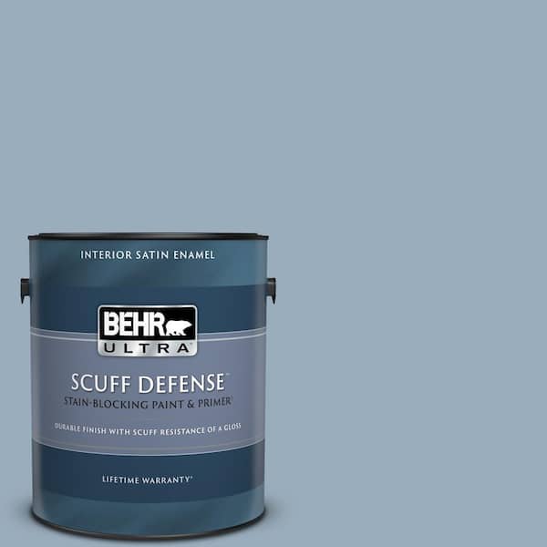 BEHR ULTRA 1 gal. #S510-3 Ombre Blue Extra Durable Satin Enamel Interior Paint & Primer