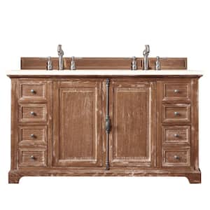Providence 60 in. W x 23.5 in. D x 34.3 in. H Double Bath Vanity in Driftwood with Eternal Marfil Quartz Top
