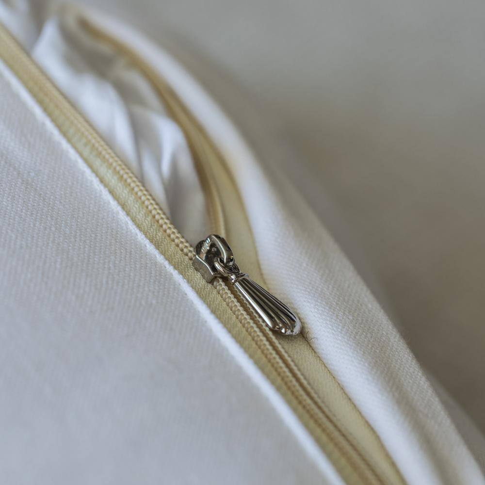 16" White Handwoven Cotton Throw Pillow with Tassels