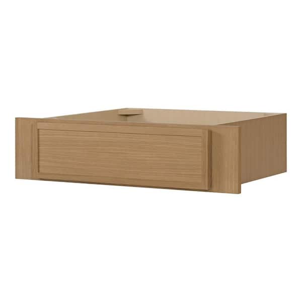 Leyton 30 in. W x 21 in. D x 7.5 in. H Ready To Assemble Plywood Slim Shaker Knee Drawer Base Cabinet in White Oak