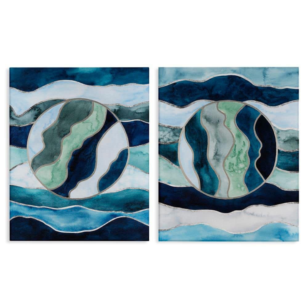 UPC 199235775897 product image for Nautical Stained Glass Style Abstract by Grace Popp 2 Pieces Unframed Abstract G | upcitemdb.com
