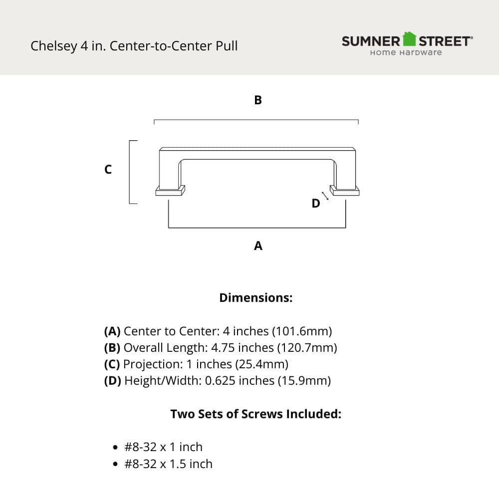 Chelsey Matte Black 4" Center to Center Bar Pull