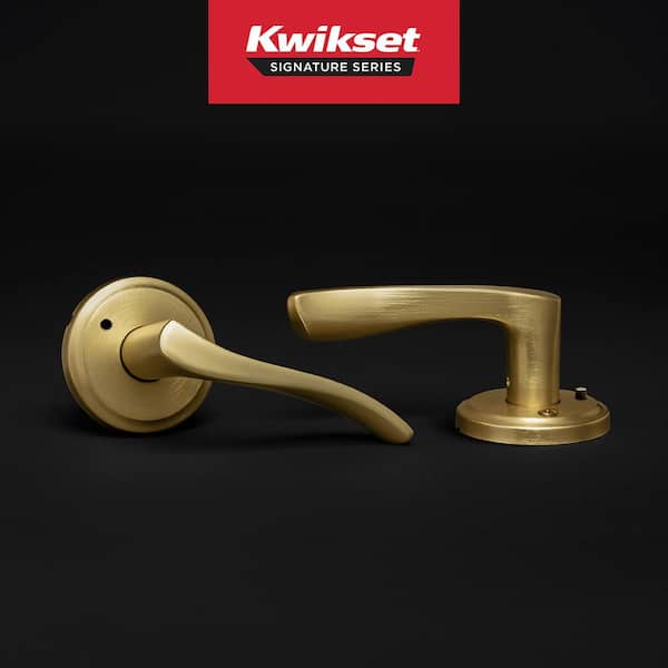 Sedona Satin Brass Bedroom Bathroom Privacy Door Handle with Microban Antimicrobial Technology