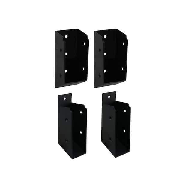 Stainless Steel Stair Handrail Deck Railing Connectors 2 x 4 Black 4 Pack with Hidden Brackets for Installation