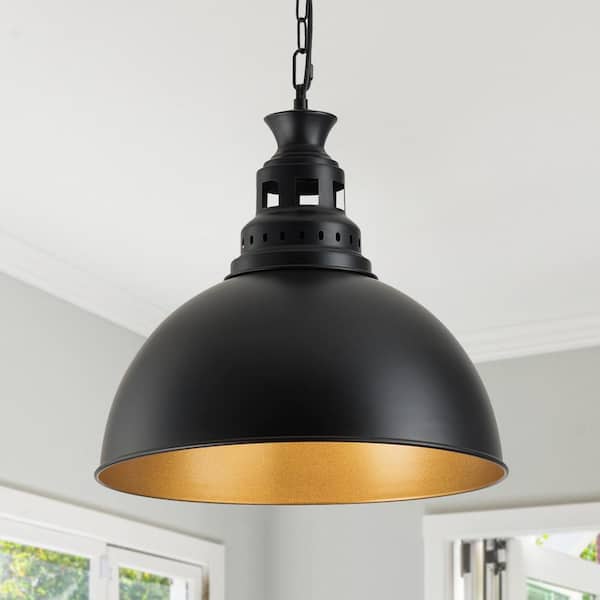 LWYTJO 1-Light Black Industrial Pendant Light for Bedroom Dining Room Kitchen Island, No Bulbs Included