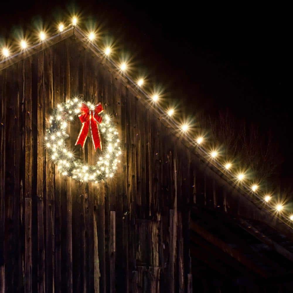 30'' Green Sequoia Fir Artificial Christmas Wreath with Warm White LED Lights
