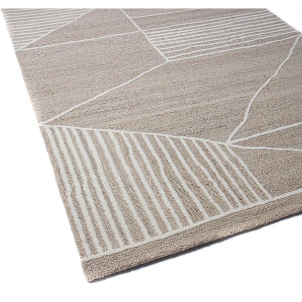 Verona Beige 9 ft. x 12 ft. (8 ft. 6 in. x 11 ft. 6 in.) Geometric Transitional Area Rug