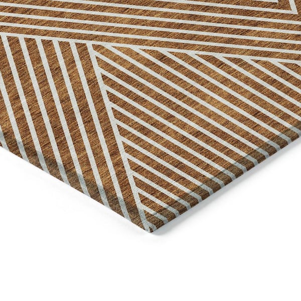 Chantille Machine Washable Indoor/Outdoor Abstract ACN937 Terracotta 9 ft. x 12 ft. Area Rug