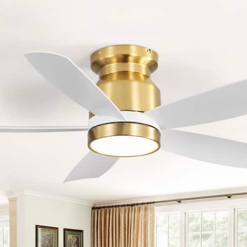 42 in. Glod Indoor/Outdoor Ceiling Fan with Dimmable 3-Color LED Lights and 6-Speed DC Remote Ceiling Fans With Lights