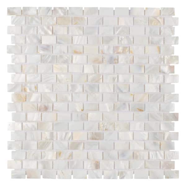 Merola Tile Conchella Subway White 6 in. x 6 in. Natural Shell Mosaic ...