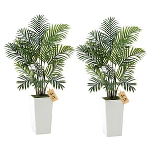 Vitalismo 5 ft. Faux Plant Indoor Outdoor Artificial Palm Tree in White ...