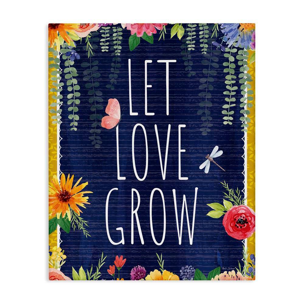 Let Love Grow Floral Border by Nicole DeCamp Unframed Typography Graphic Art Print 40 in. x 30 in. price history on PriceWatchPro