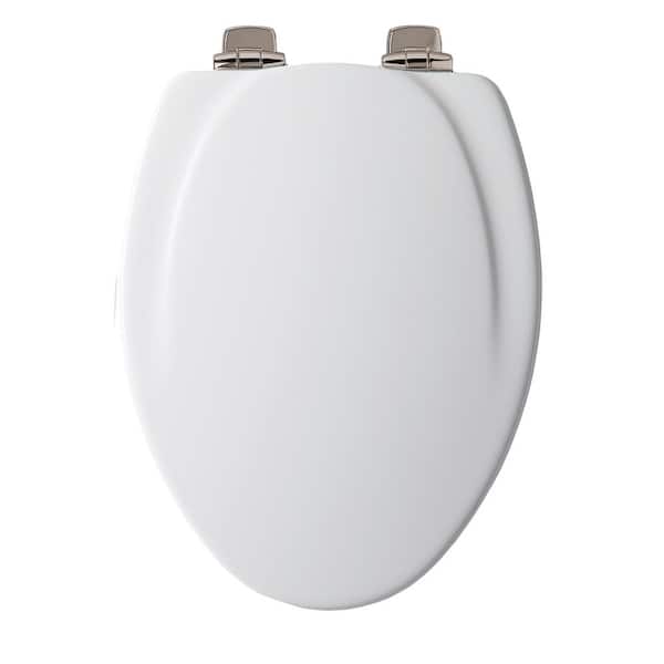 BEMIS Slow Close Elongated Closed Front Toilet Seat in White