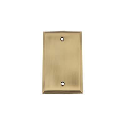 Brass No Gang Blank Plate Wall Plate (1-Pack)