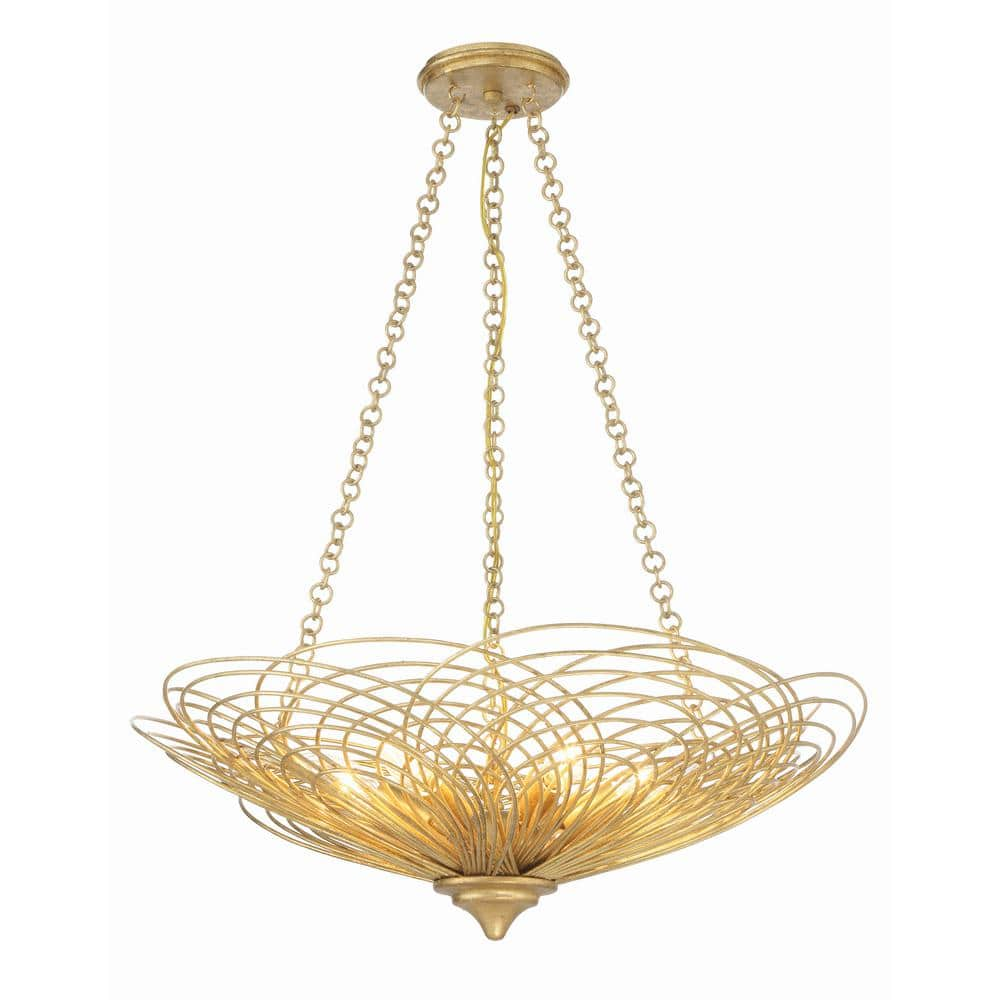 Crystorama Doral 6-Light Renaissance Gold Chandelier with No Bulb ...