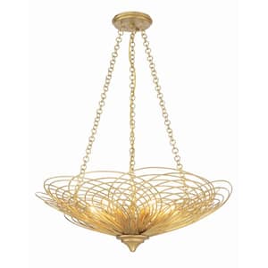 Doral 6-Light Renaissance Gold Chandelier with No Bulb Included