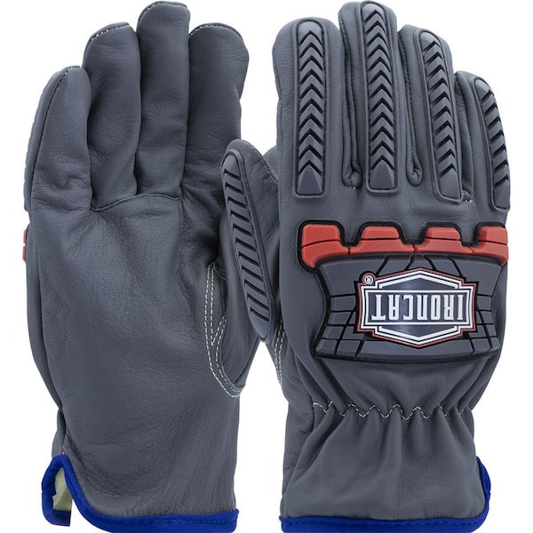 Large Top Grain Goatskin Leather Drivers Glove with Oil Armor Finish, High Heat Impact TPR