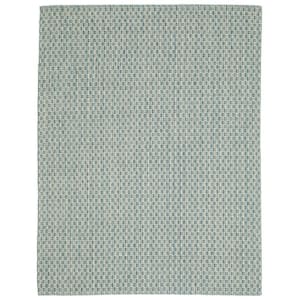 Green/White 8 ft. x 10 ft. Rectangle Striped Wool, Jute Area Rug