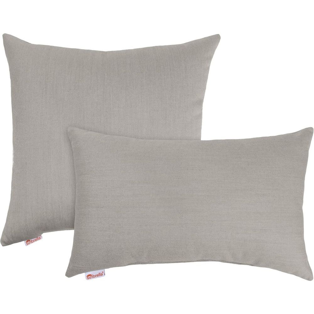 Sunbrella Knife Edge Outdoor Filled Throw Pillow - Set of 2, One 20 in. and One 13 in. x 20 in. Dove price history on PriceWatchPro