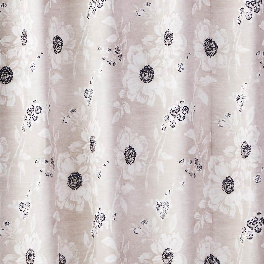 Saturday Knight 72 in. Linen Floral Shower Curtain printed ...