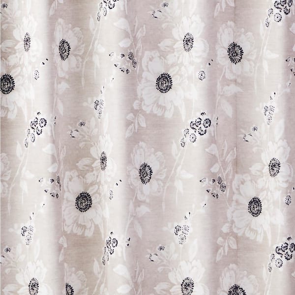Saturday Knight 72 in. Linen Floral Shower Curtain printed