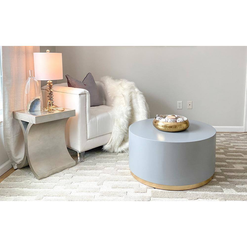 White Tufted Acrylic Barrel Accent Chair with Nailhead Trim