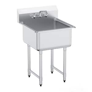 27 x 41 in. Stainless Steel Prep & Utility Sink 1 Compartment Free Standing Small Sink with Faucet & legs, NSF Certified