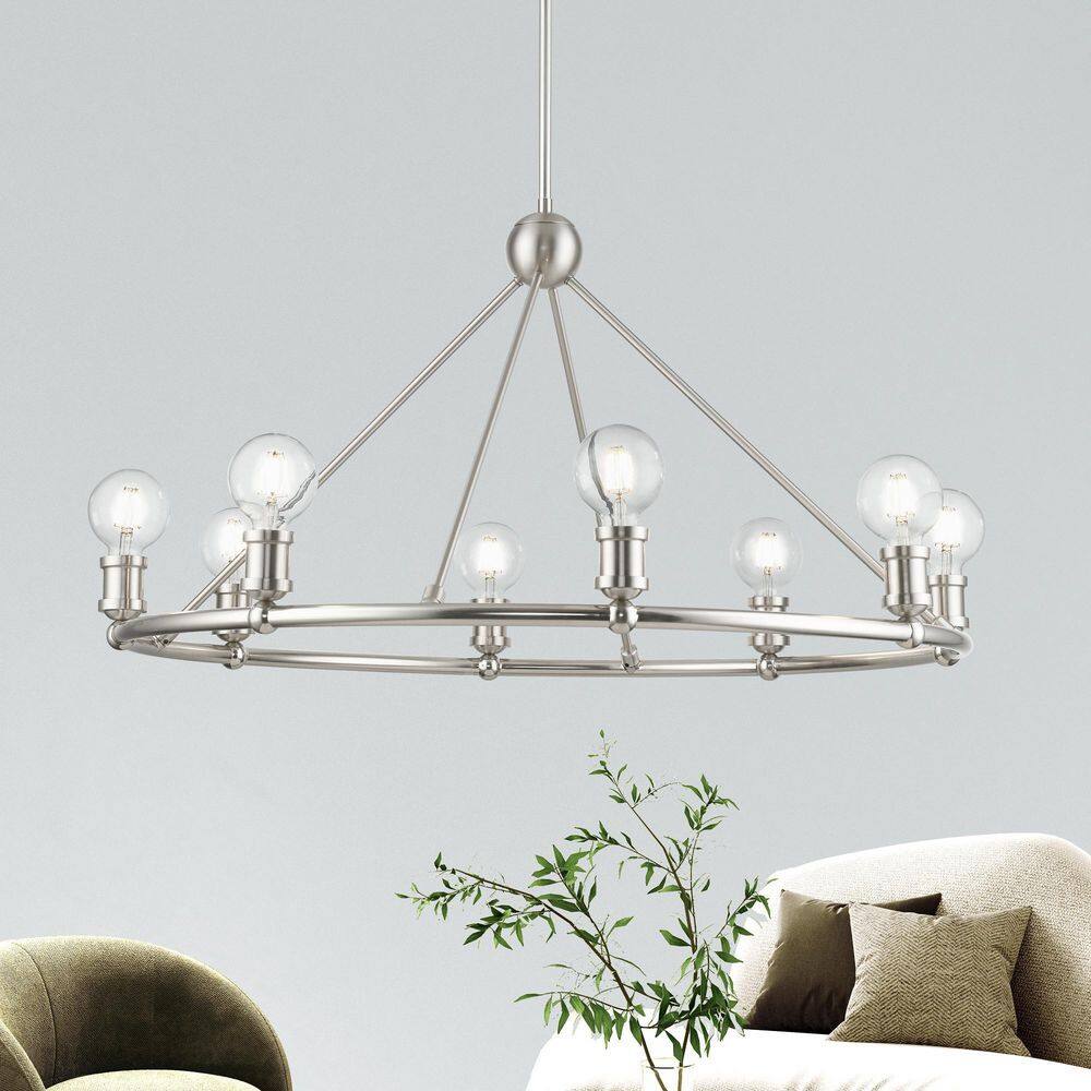 Lansdale 34" Brushed Nickel 8-Light Chandelier