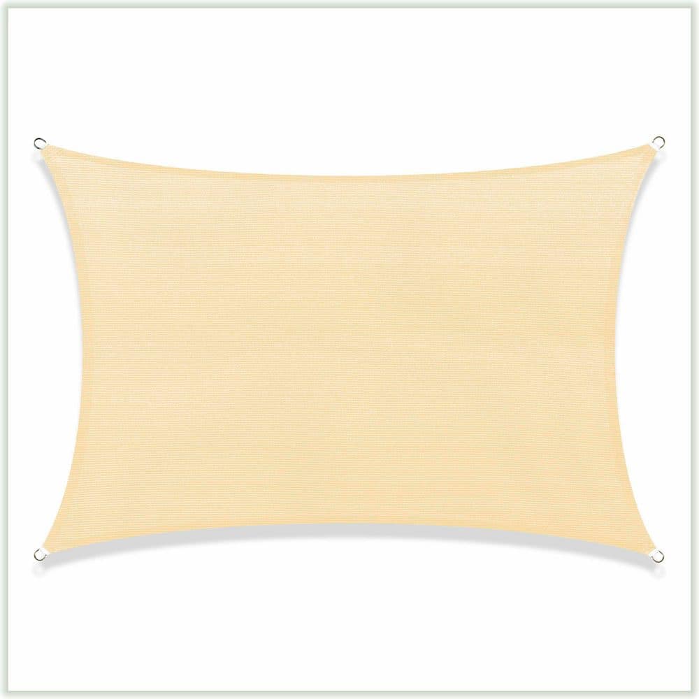 Sun Shade Sail Rectangle 8 ft. x 16 ft. Beige with Cable price history on PriceWatchPro