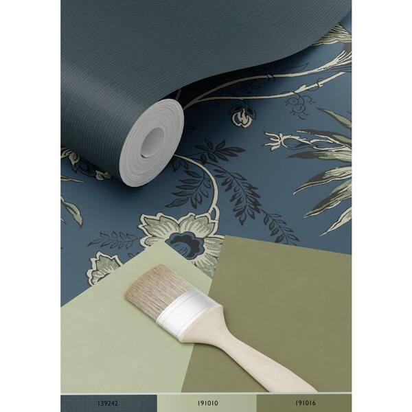 Juliette Floral by Joules - Cream / Blue - Wallpaper