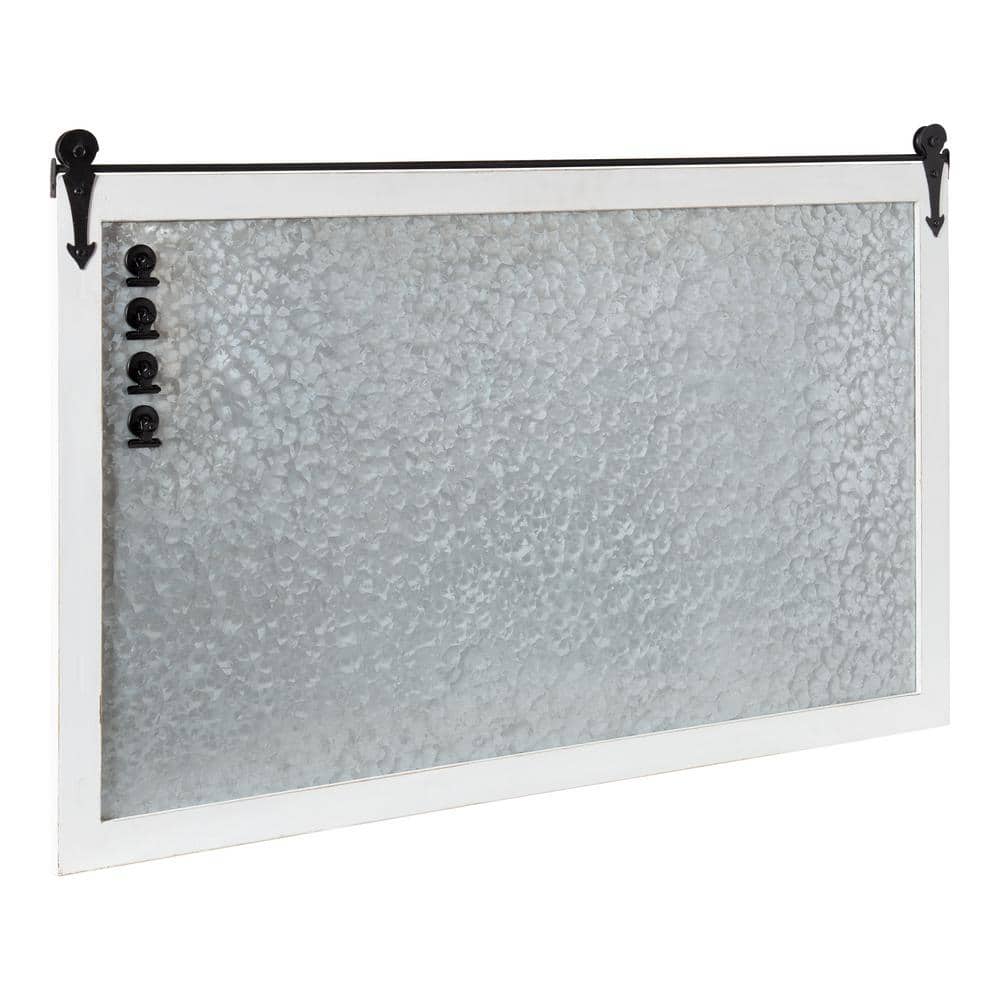 White Barn Door Wood Framed Magnetic Board