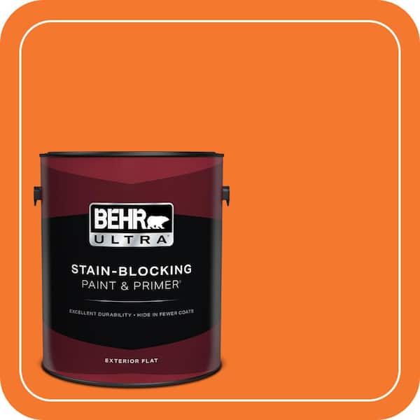BEHR ULTRA 1 gal. #230B-7 Kumquat Flat Exterior Paint & Primer