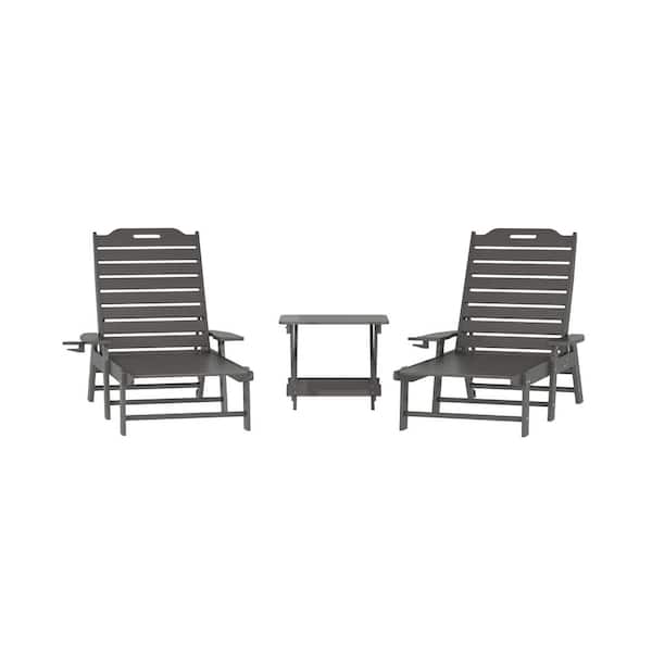 Carnegy Avenue Gray 3-Piece Plastic Patio Conversation Set