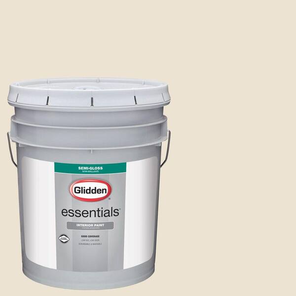 Glidden Essentials 5 gal. #HDGWN31 Elegant Ivory Cream Semi-Gloss Interior Paint