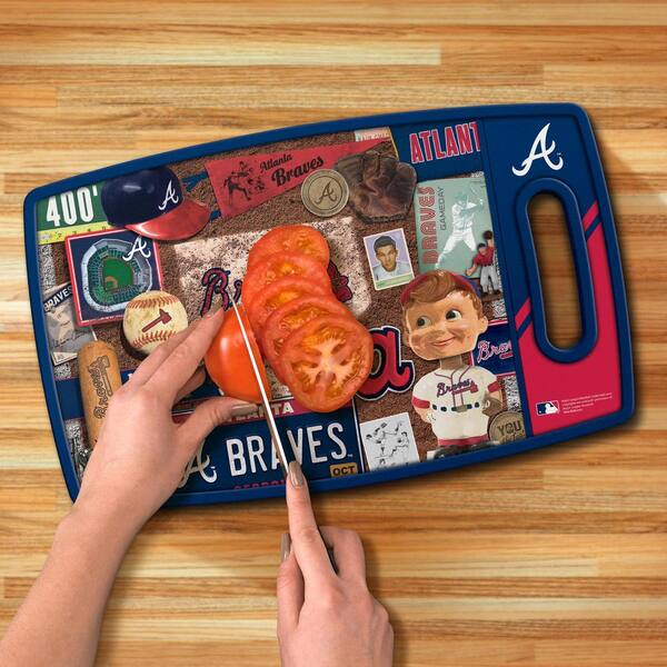 YouTheFan MLB Atlanta Braves Logo Series Cutting Board 9in x 0.5in-  Rectangle- Manufactured Wood and polypropylene 1906951 - The Home Depot