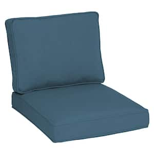 Oasis 26 in. x 30 in. Plush 2-Piece Deep Seating Outdoor Lounge Chair Cushion in Chambray Blue