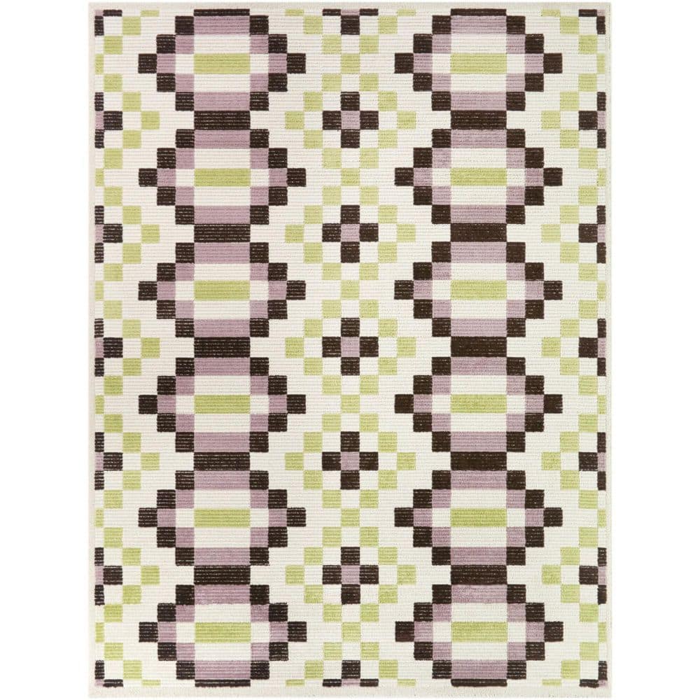 Marianna Lilac/Green 5 ft. 3 in. x 7 ft. Boho Geometric Area Rug price history on PriceWatchPro