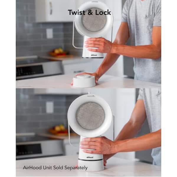 airhood White Portable Kitchen Air Cleaner w/ Activated