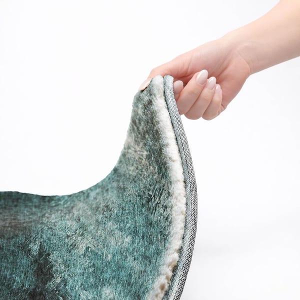 Dream Shag Premium Machine Washable Abstract ADS590 Teal 2 ft. x 3 ft. Accent Rug