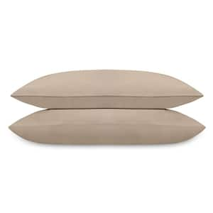 Delara Natural Solid 100% Organic Cotton, King, Smooth and Breathable,Super Soft Sateen Pillowcases, Pack of 2