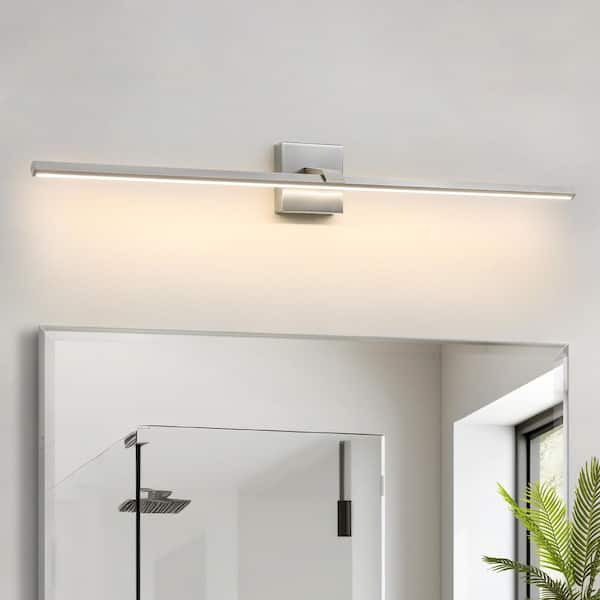 39" 1-Light Brushed Nickel LED Vanity Light Bar 18-Watt Dimmable Wall Sconce Bathroom Light Fixture w/ 3500K Warm Light